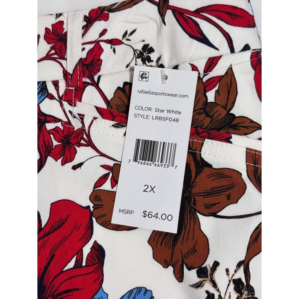 Rafaella Floral Skort White Red Blue Brown Womens Plus Size 2X Tennis Golf NEW - Picture 3 of 10